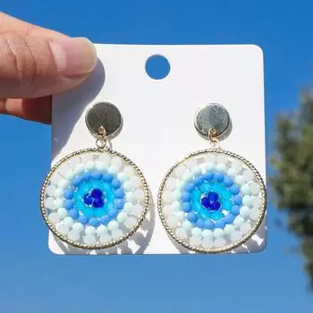 Модные серьги-подвески для женщин синий