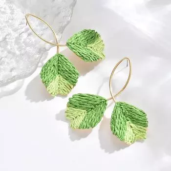 Модные серьги-подвески для женщин зелёный