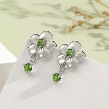 Модные серьги-подвески для женщин зелёный