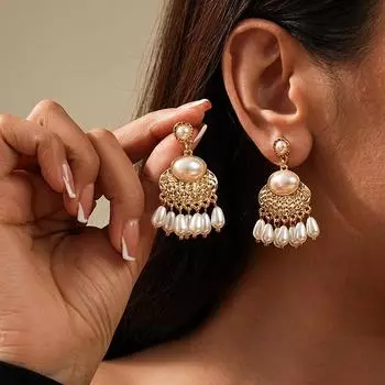 Модные серьги-подвески для женщин золотой