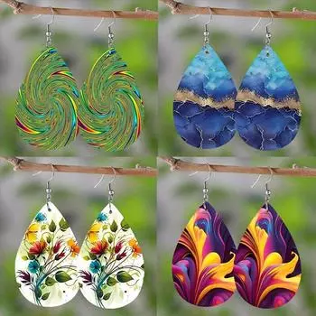 Модные серьги-подвески для женского комплекта ювелирных изделий разноцветный