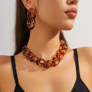 Модные серьги-подвески для женского комплекта ювелирных изделий коричневый