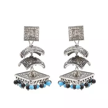 Модные серьги-подвески из немецкого серебра с резными розовыми бусинами для девочек и женщин 2.5 inch.