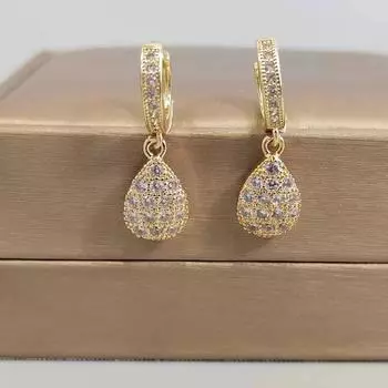 Модные серьги-подвески с цирконами и каплями воды для женщин, новинка 2023 года, модные серьги золотого цвета, роскошные ювелирные изделия, аксессуары, подарки золотой