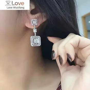 Модные серьги-подвески в современном стиле, женские свадебные аксессуары, ослепительный хрустальный подарок, нежные модные свадебные украшения