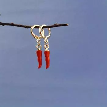 Модные серьги-пряжки Red Pepper Chili Ear Buckle Explosion Red Pepper Earrings Y2K