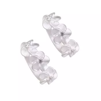Модные серьги-пуговицы в виде цветка сливы для женщин, украшение для ушей из кристаллов и темперамента камелии со стразами