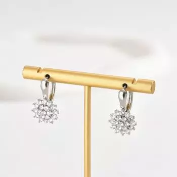 Модные серьги-пусеты из муассанита в стиле легкой роскоши, женские серьги с инкрустацией цирконом в виде подсолнуха и снежинки, нишевые серьги в стиле легкой роскоши, высокого класса