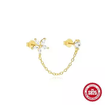 Модные серьги-пусеты из стерлингового серебра 925 пробы с бриллиантовой цепочкой-бахромой, в виде лошадиного глаза, цветка любви, для повседневной носки, подчеркивающие темперамент, для женщин 925 Silver