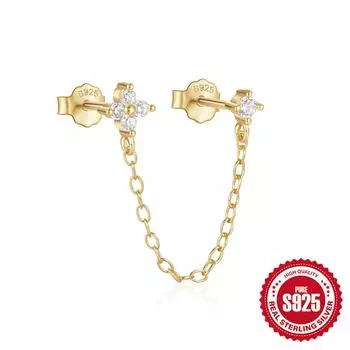 Модные серьги-пусеты из стерлингового серебра S925 с цепочкой, кисточкой, бриллиантом, опалом и опалом 925 Silver