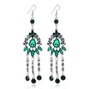 Модные серьги, ретро-индивидуальные универсальные серьги с каплями воды и бриллиантами красный