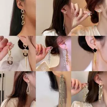 Модные серьги с бахромой, женские новые модные серьги со знаменитостями в Интернете, оптовая продажа