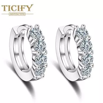 Модные серьги с цирконом, простой одиночный ряд цирконов в форме полого сердца белый