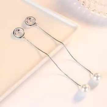 Модные серьги с длинными кисточками и жемчугом, аксессуары для девочек, серьги высшего качества из серебра 925 пробы для женщин, женские ювелирные изделия