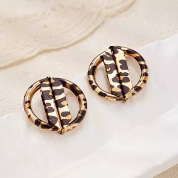 Модные серьги с геометрическим узором и леопардовым принтом