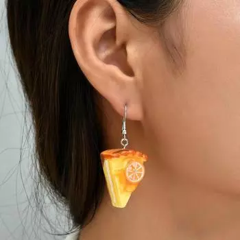 Модные, серьги с имитацией апельсинового мусса, треугольные забавные милые украшения для ушей из смолы и желе