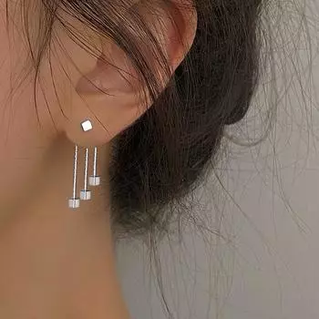 Модные серьги с кисточками для женщин, квадратные серьги, кулон, простой ювелирный подарок для пары