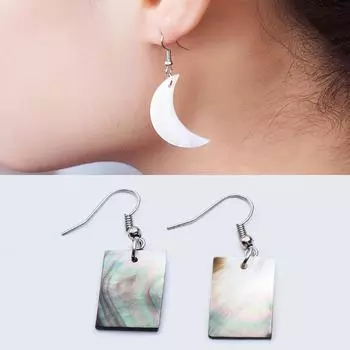 Модные серьги с натуральной текстурой из ракушек, матовые геометрические серьги с лунным мрамором, женские украшения ADM