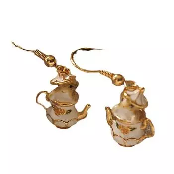 Модные серьги с новой эмалью ручной работы, позолоченные серьги ручной работы с героями мультфильмов, аксессуары 3.5CM