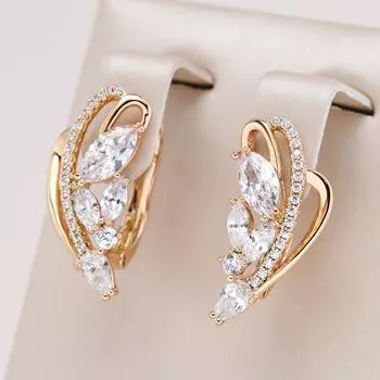 Модные серьги с полыми когтями и инкрустацией из циркона для женщин, элегантные ювелирные изделия для свадебной вечеринки