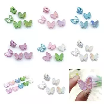 Модные серьги «сделай сам», браслет, бусины-бабочки, ожерелье, УФ-фантомный цвет, ювелирные материалы, аксессуары ручной работы, 5 шт. розовый