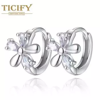 Модные серьги сладкие хризантемы Рождественские серьги со снежными хризантемами и кристаллами белый