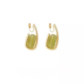 Модные серьги в стиле ретро с зеленой геометрией, новые противомоскитные спирали без пирсинга, зажимы для ушей