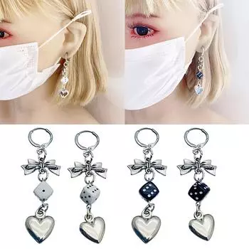 Модные серьги в виде кубиков, очаровательные модные ушные кулоны, орнамент, современные серьги в виде кубиков для модной толпы белый