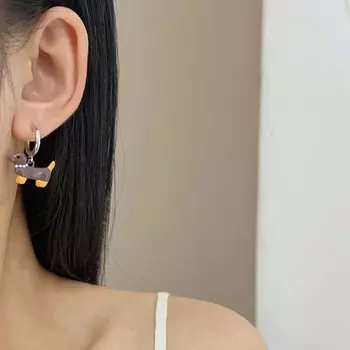 Модные серьги в виде милых мультяшных щенков в виде колбасы, изысканные креативные детские серьги в виде щенков, аксессуары для дамских вечеринок в подарок как