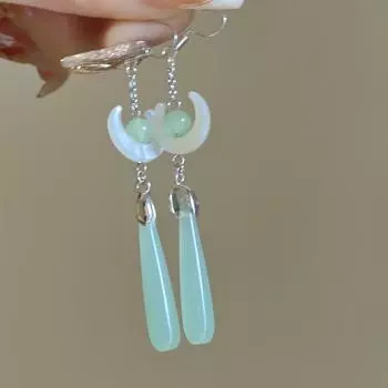 Модные серьги высокого класса для женщин зелёный