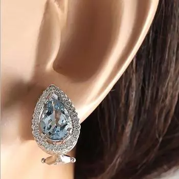 Модные серебристые овальные искусственные белые камни серьги для женщин идеальное украшение для ушей на вечеринку подарок
