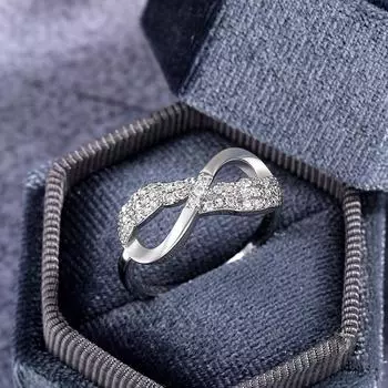 Модные серебряные цветные 8-образные женские свадебные обручальные кольца с блестящим кристаллом циркона, романтические модные ювелирные изделия 9