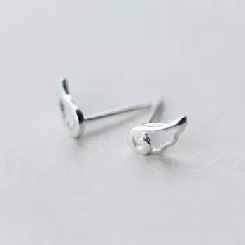 Модные серебряные гипоаллергенные серьги-гвоздики в виде крыльев ангела для женщин, ювелирные изделия для вечеринок Pendientes A089