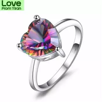 Модные серебряные обручальные кольца для женщин Aaa Cz австрийский кристалл сердце кубический цирконий кольцо помолвочные украшения Anel Femme 7 серебряный