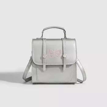 Модные серебряные рюкзаки с клапаном, женские кожаные мини-сумки на два плеча, модные сумки для поездок на работу с верхней ручкой, студенческие сумки для книг