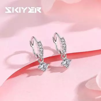 Модные серебряные серьги с цирконием в стиле INS, женские серьги, ювелирные изделия, подарочные аксессуары серебряный