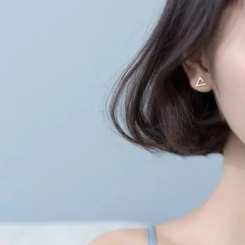 Модные серебряные ювелирные изделия треугольные серьги-гвоздики для женщин, девушек, друзей, детей, гипоаллергенные свадебные украшения EH860