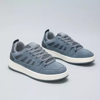 Модные серые мужские кроссовки, удобные низкие туфли для скейтбординга на шнуровке, мужские повседневные кроссовки с дышащей сеткой на плоской подошве 39