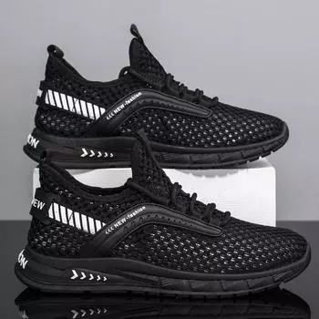 Модные сетчатые дышащие 100-сетчатые полые тонкие одинарные сетчатые туфли для мужчин, беговые легкие мужские туфли 39 синий