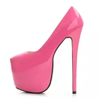 Модные сексуальные туфли на экстремально высоком каблуке 18 см, женские туфли на платформе, черные, красные, розовые, туфли-лодочки на каблуке, большие размеры, фетиш-туфли для стриптиза, женские 34 бежевый