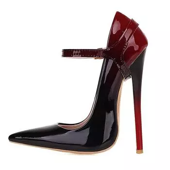 Модные сексуальные туфли на высоком каблуке, женские модные туфли с острым носком, красные, серые, на каблуке, туфли-лодочки, на тонком каблуке, для вечеринки, свадьбы, женские, большого размера 35 серый