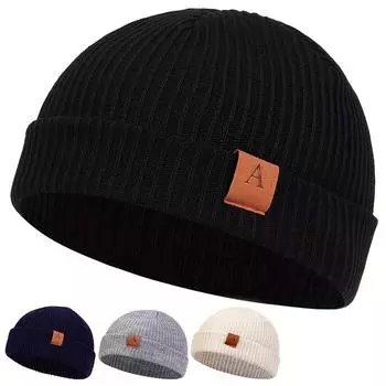 Модные шапки Skullies Beanies, зимние теплые шапки для женщин, теплая вязаная шапка из хлопка, модные шапки в стиле хип-хоп для мальчиков и девочек темно-синий