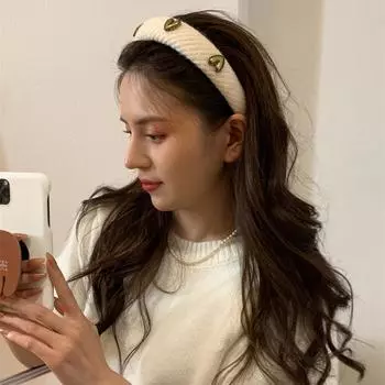 Модные шерстяные повязки для волос Sweet Heart, элегантные черные обручи для волос из губки, высококачественные головные уборы для девочек и женщин, аксессуары для волос чёрный