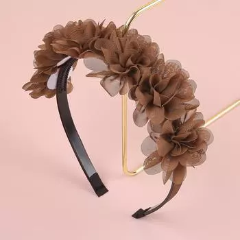 Модные шифоновые повязки на голову с цветами, пластиковые ободки с зубчиками, повязки для волос, повязки на голову для маленьких девочек, детская цветочная повязка на голову, набор аксессуаров для волос