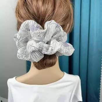 Модные шифоновые резинки для волос с цветочным принтом большого размера, эластичные повязки для волос, женские, для девочек, с принтом, большие резинки для волос, резинки, аксессуары для волос, новые