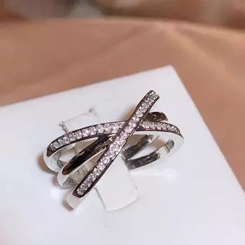 Модные широкие открытые кольца для женщин, полные кристаллы с кубическим цирконием, блестящие аксессуары для девочек, вечерние, повседневные носимые украшения 6 белый