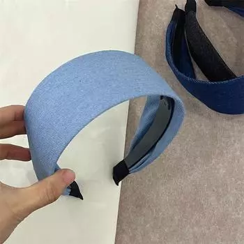 Модные широкие женские джинсовые повязки на голову, противоскользящие пластиковые обручи для волос с зубчиками для леди и девушек, повседневные головные уборы