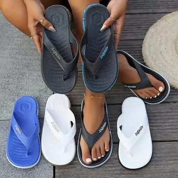 Модные шлепанцы ярких цветов, летние пляжные тапочки с мягкой подошвой для мужчин и женщин, домашние и уличные тапочки 44-45 белый