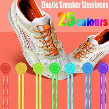 Модные шнурки для обуви, шнурки для бега, триатлона, эластичные шнурки для кроссовок, шнурки для бега, 1 комплект, популярный замок, высокое качество, 25 цветов, растягивающиеся 7