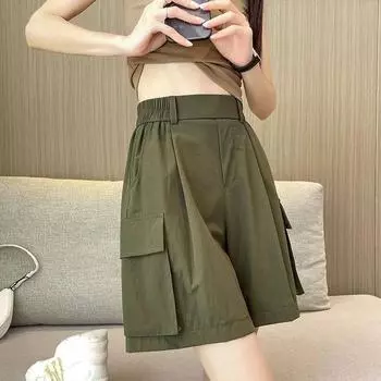 Модные шорты-карго свободного кроя для женщин с широкими ногами и больших размеров на лето L